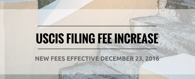 new USCIS filing fee increase December 23 2016