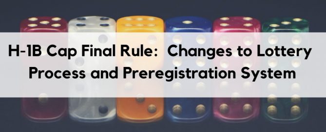 H-1B Cap Lottery Change Final Rule 2019