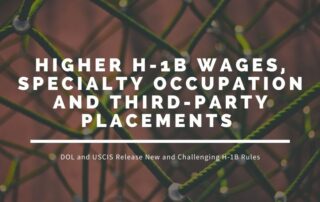 H-1B Rules Prevailing Wage Third Party Placements