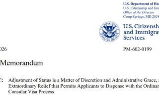 Policy Memorandum May 21, 2026 I-485 Discretion